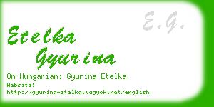 etelka gyurina business card